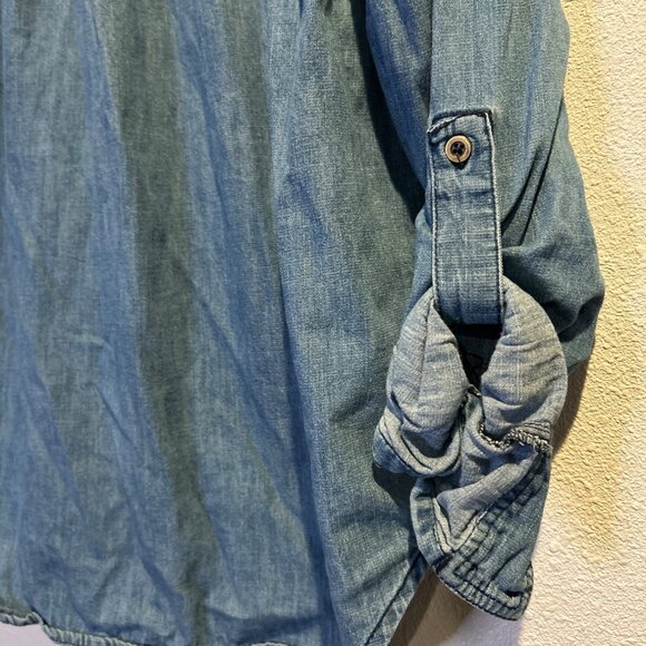 PILCRO Denim Button Up Shirt Long Sleeve Womens LARGE Anthropologie - Picture 5 of 5